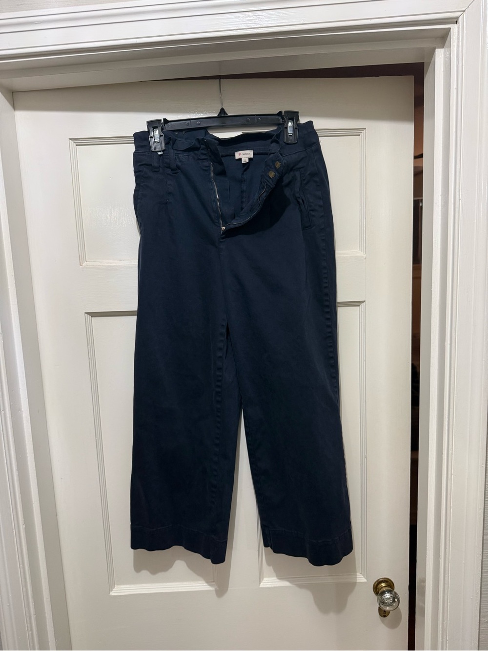 Daniel Cremieux Navy Wide-Leg Crop Jeans